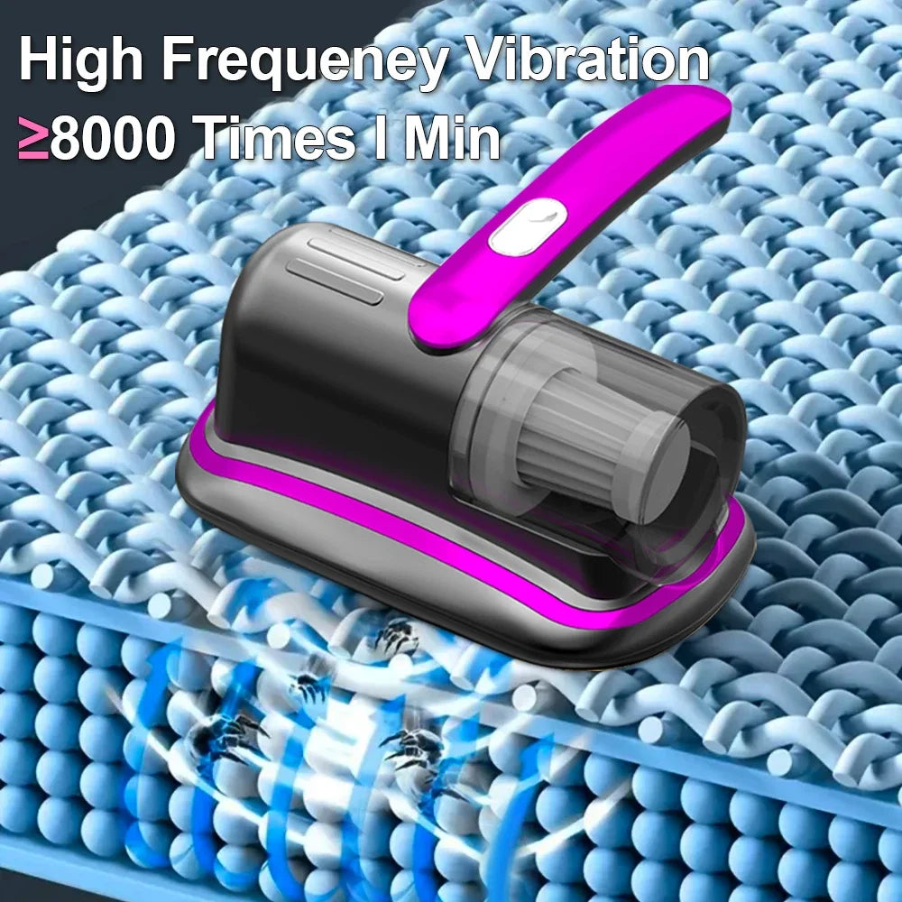 Wireless Handheld Mattress Vacuum Cleaner with UV-C Light HEPA Filter and Ultrasonic Vibration12Kpa for Bed Sofa Car Seat Carpet